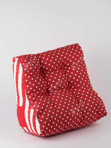 Back Rest Cushion - Polka Dot Red