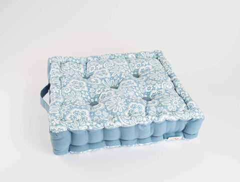 Floor Cushion - Polka Dot Blue