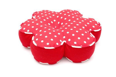 Floor Cushion - Polka Dot Hexagon Red