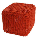 Knitted Stool Red 62x62Cm